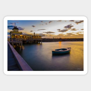 The Pavillion at sunset, StKilda Pier, StKilda, Victoria, Australia. Sticker
